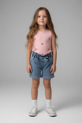 PAMPALKIDS Set copii 6–9 ani 2 piese cu pantaloni scurți din denim A41