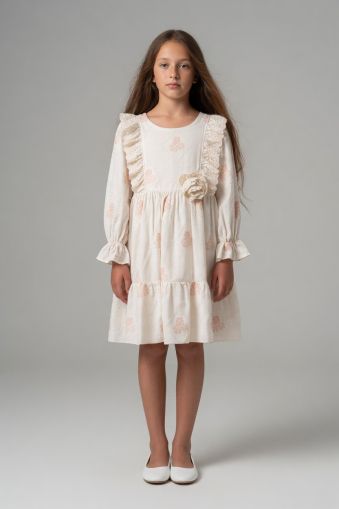 TIVIDOKIDS Rochie fete 6–12 ani cu imprimeu trandafiri A85