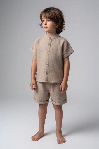 MINAMINOKIDS Set copii 2–5 ani cu cămașă din muselină A32