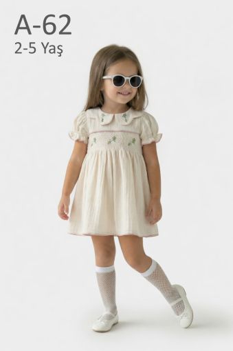 AMANTE Rochie 2–5 ani cu talie brodată