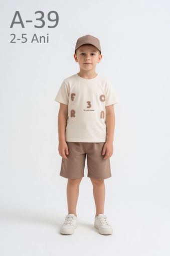 DONINO Set copii 2–5 ani cu șapcă și imprimeu „Bomlo”