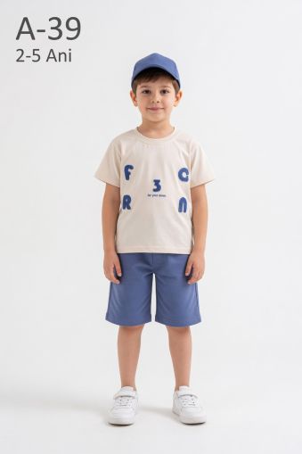 DONINO Set copii 2–5 ani cu șapcă și imprimeu „Bomlo”