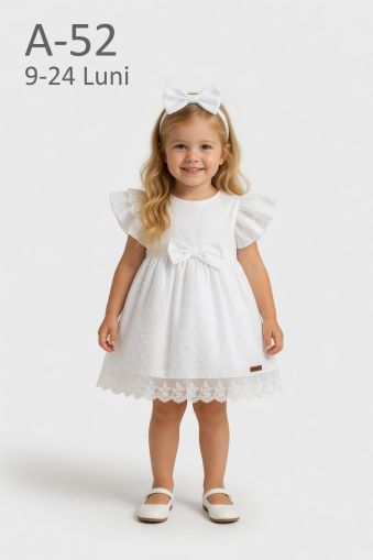 AMANTE Rochie bebeluși 9–24 luni cu bandană și fundiță