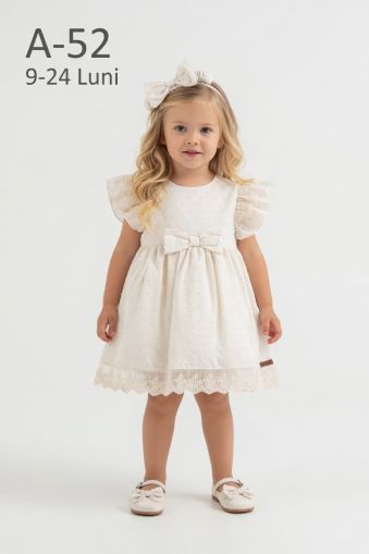 AMANTE Rochie bebeluși 9–24 luni cu bandană și fundiță