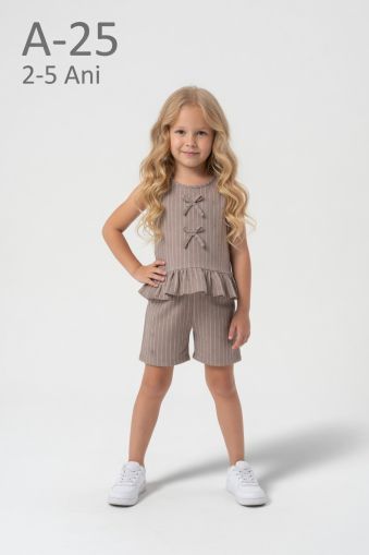 FEELY HUNNY Set fete 2–5 ani cu dungi și fundiță