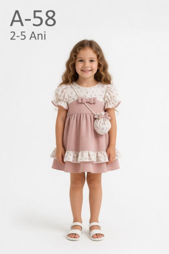 AMANTE Rochie fete 2–5 ani cu geantă de umăr