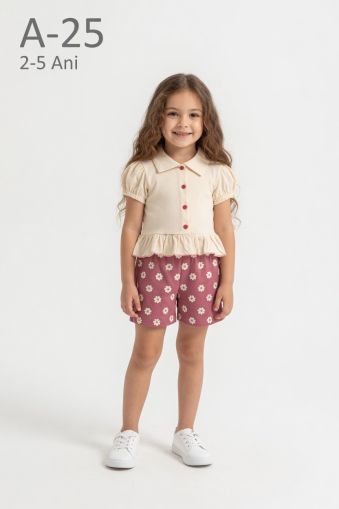 FEELY HUNNY Set copii 2–5 ani cu guler și nasturi