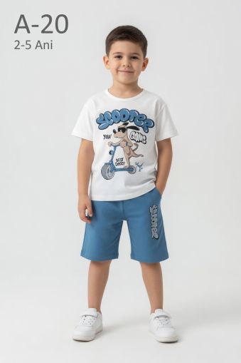 MEMOZA Set copii 2–5 ani cu imprimeu scooter și pantaloni capri