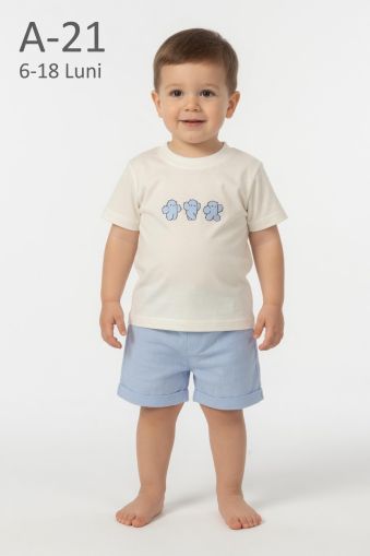 AYYILDIZ Set bebeluși 6–18 luni de vară cu șort și imprimeu cactus