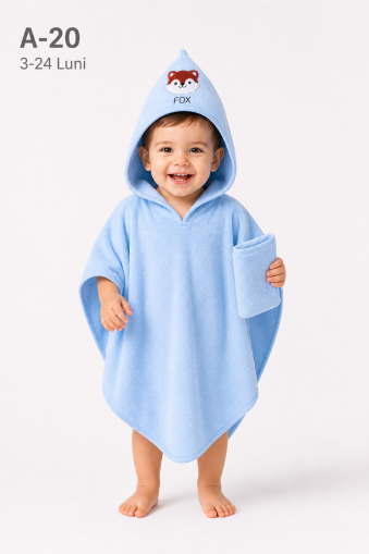 GÜLÜNCE BABY Prosop bebe 3–24 luni cu broderie Fox și detalii suzene