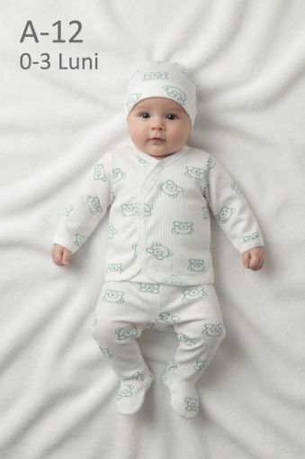 ÖZLEV Set zıbın bebe 0–3 luni cu imprimeu cățeluș simpatic