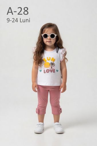 MINICE Set bebeluși 9–24 luni de vară cu imprimeu „Sun-Love”