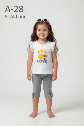 MINICE Set bebeluși 9–24 luni de vară cu imprimeu „Sun-Love”