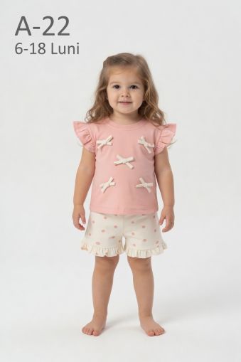 MY BELLA Set bebeluși 6–18 luni cu fundă decorativă