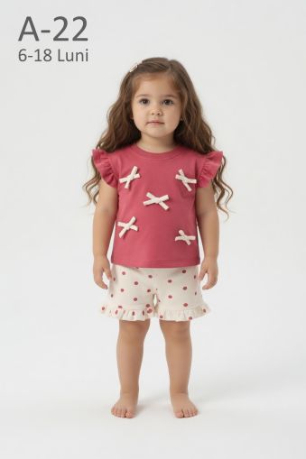 MY BELLA Set bebeluși 6–18 luni cu fundă decorativă