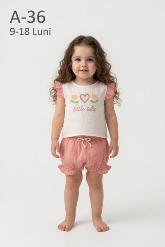 BEBLY KIDS Set bebeluși 9–18 luni cu imprimeu lalele