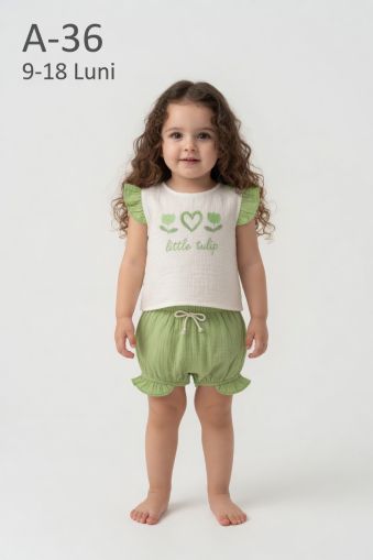 BEBLY KIDS Set bebeluși 9–18 luni cu imprimeu lalele
