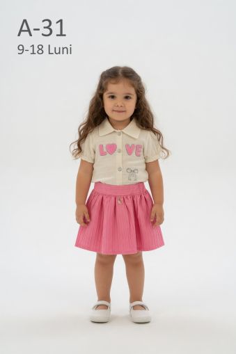 GÜLES BEBE Set muselină 9–18 luni cu fustiță