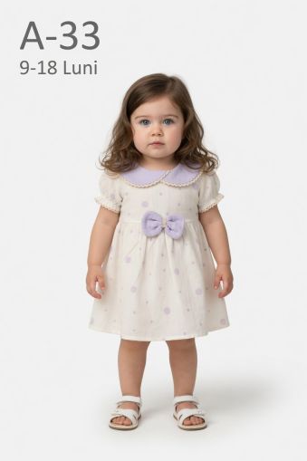 BEBLY KIDS Rochie 9–18 luni cu buline și fundiță