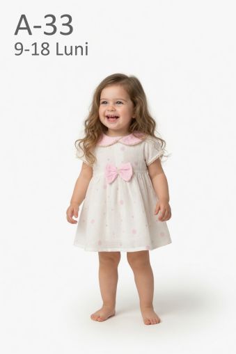 BEBLY KIDS Rochie 9–18 luni cu buline și fundiță