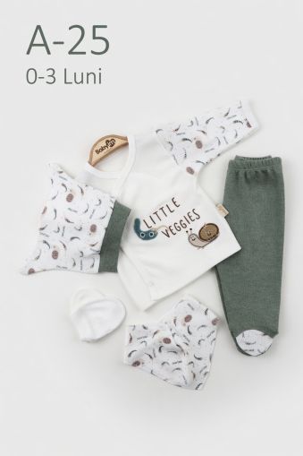 SET DE 5 PIESE ZIBIN BABYİM 0/3 LUNI LITTLE VEGGIES
