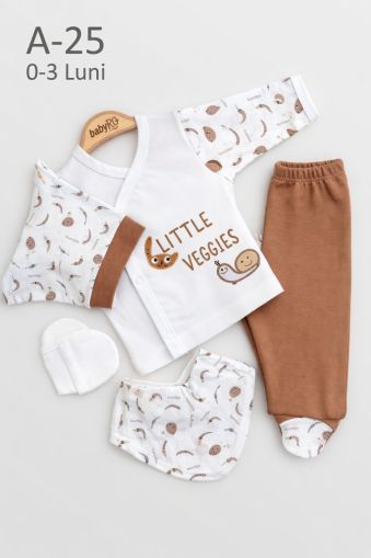 SET DE 5 PIESE ZIBIN BABYİM 0/3 LUNI LITTLE VEGGIES