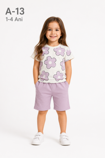 CLOWNKIDS Set copii 1–4 ani cu imprimeu margarete