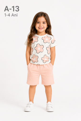 CLOWNKIDS Set copii 1–4 ani cu imprimeu margarete