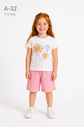 CLOWNKIDS Set copii 1–5 ani 2 piese cu imprimeu floral