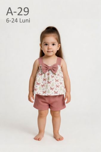 Set de rochie Pepelino cu imprimeu floral și fluturi pentru bebeluși, 6-24 luni 
