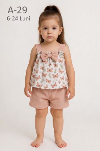 Set de rochie Pepelino cu imprimeu floral și fluturi pentru bebeluși, 6-24 luni 