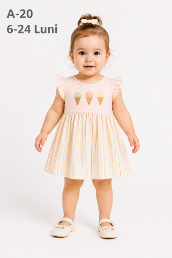 Rochie pentru fetiță Bip Baby 6-9-12-18-24 luni înghețată 