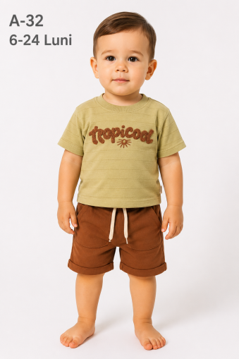 Vovido Baby 6-24 luni Tropicool Written Baby Boy Set 
