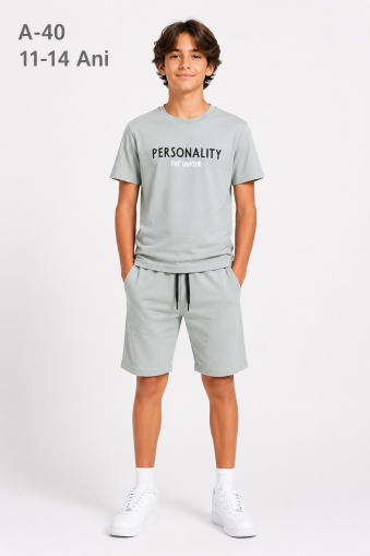 KOSKA BEBE Set băieți 11–14 ani cu șort „Personality”