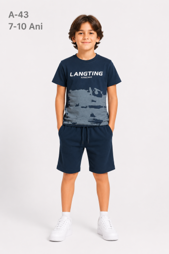 RUHATKIDS Set copii 7–10 ani 2 piese din bumbac cu imprimeu „Langting”