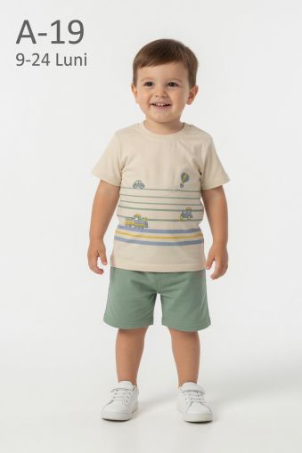 PAFFUTOKIDS Set bebeluși 9–24 luni cu imprimeu trenuleț