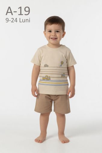 PAFFUTOKIDS Set bebeluși 9–24 luni cu imprimeu trenuleț