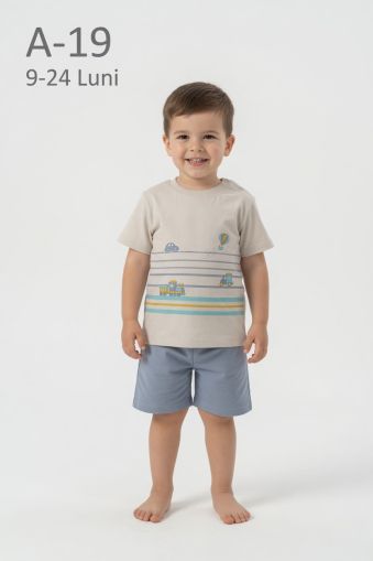 PAFFUTOKIDS Set bebeluși 9–24 luni cu imprimeu trenuleț