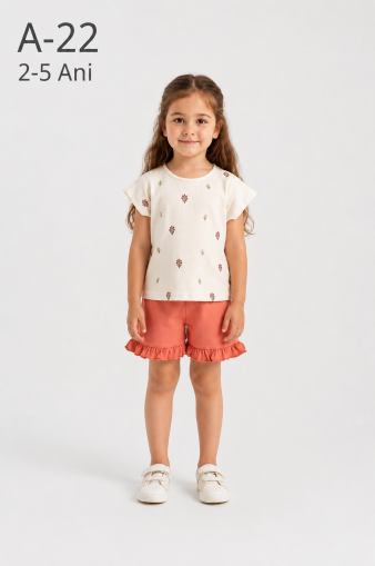 FEELY HUNNY Set fete 2–5 ani cu imprimeu floral