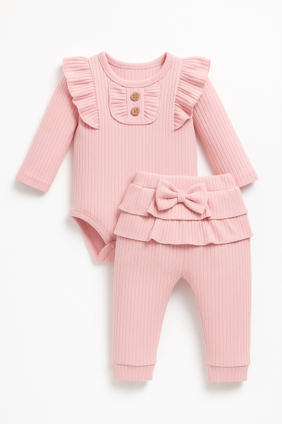 Costum Cocomell cu volane 6-9-12-18-24 luni A32