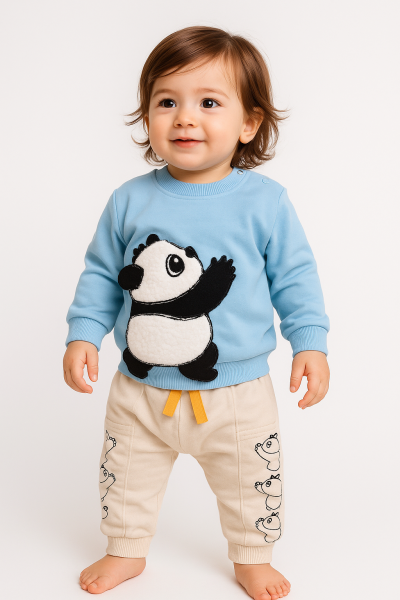 Anılço 6-9-12-18-24 luni Set pentru copii cu imprimeu panda A51