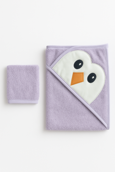 Buude Kids 75X75 Cm Prosop De Baie Pentru Bebelusi Pinguin A26