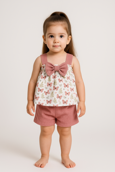 Set de rochie Pepelino cu imprimeu floral și fluturi pentru bebeluși, 6-24 luni A35