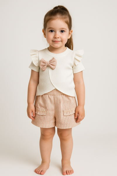 Tanış Baby Set de vară pentru fete 2-3-4-5 ani Rosu A42