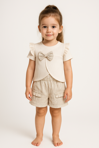 Tanış Baby Set de vară pentru fete 2-3-4-5 ani Gri A42