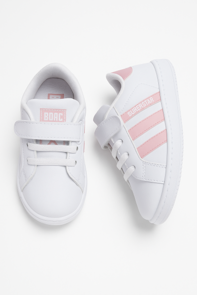Boac Baby Pantofi sport cu dungi Superstar pentru bebeluși 3-6-9-12 luni A32