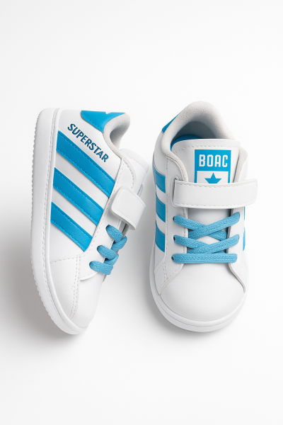Boac Baby Pantofi sport cu dungi Superstar pentru bebeluși 3-6-9-12 luni A32