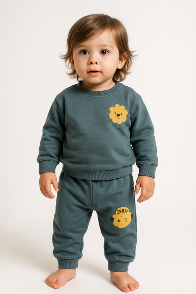 Babycoy 9-12-18-24 luni Set bebelus din bumbac pieptanat imprimat A45