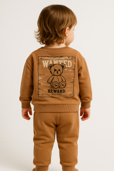 Set bebeluși Babycoy 9-12-18-24 luni, bumbac pieptănat, cu imprimeu Wanted Reward A45