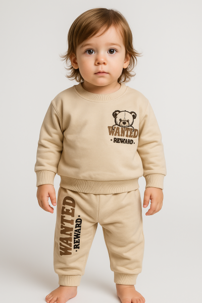 Set bebeluși Babycoy 9-12-18-24 luni, bumbac pieptănat, cu imprimeu Wanted Reward A45